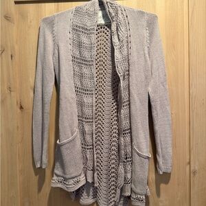 Anthropologie Angel of the North Open Knit Cardigan XS Boho Duster Sweater